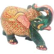 Hand-Carved Green Jade Elephant Natural Stone