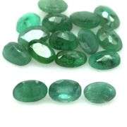 Oval cut 6.31ct real Zambian Emerald set