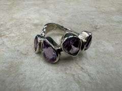 Sterling Silver 925 Natural Gemstone Amethyst Ring Size 9
