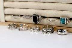 Sterling Silver .925 Curated Lot of 10 Rings Various Sizes & Styles