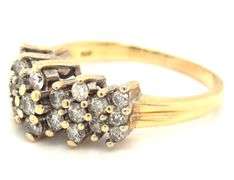 14kt Yellow gold diamond cluster ring