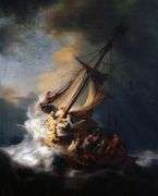 Highly Collectible After Rembrandt van Rijn One of a kind oil on Canvas signed by the artist, A Stor