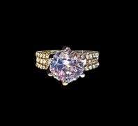 Sparkling 14 K White Gold Plated 4.5 Ct. Ice White Lavender Ring