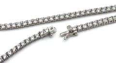 925 Sterling silver round brilliant cut cubic zirconia tennis necklace