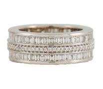 2.43ctw Baguette and Round Diamond Triple Row Eternity Band Ring in 18K