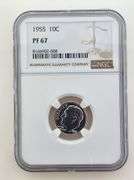 1955 Proof Silver Dime, NGC PF67