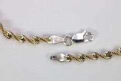 Sterling Silver Magic Twist Rope Chain 4.2mm Solid 925 Italy 2 Tone Bracelet 8"