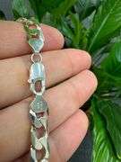 Men's 8.5mm Solid .925 Sterling Silver Flat Curb Chain Link Italy Bracelet 7" inch