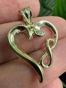 10k Yellow Gold Infinity Heart Pendant Forever Love Charm