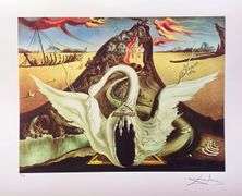 Limited Edition Salvador Dali, Swans Reflecting Elephants
