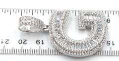 925 Sterling silver Initial G cubic zirconia pendant