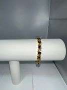 Beautiful 14 Kt Yellow Gold Plated Lab Simulated 16.5 Cttw Amethyst Diamond Tennis Bracelet