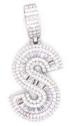 925 Sterling silver Initial S cubic zirconia pendant