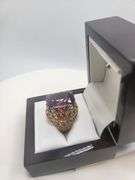 Extremely fine Antique Russian 18k gold ring hand made with very large over 5ctw Amethyst