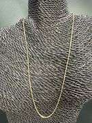 14k Yellow Gold Solid Box Link Chain 1mm Necklace 24"