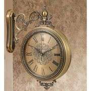 Large Double-Sided Wall Clock with Metal Frame