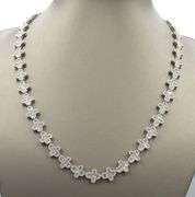 925 Sterling silver white cubic zirconia cross link necklace