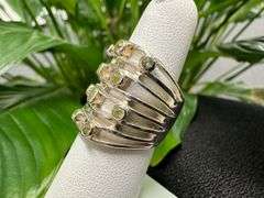 Sterling Silver Natural Gemstone Perdiot Ring Size 6