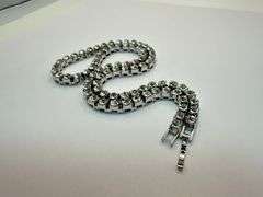 14 Kt. White Gold Plated 37.5 Cwt. Simulated Diamond Tennis Necklace