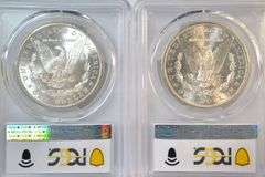 Impressive blazing near Gem BU 1880-S & 1881-S Morgans. PCGS MS64