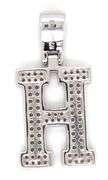 925 Sterling silver Initial H cubic zirconia pendant