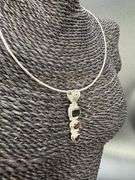 Sterling Silver Natural Garnet Gemstone Pendant w/ 18" .925 Italian Omega Chain