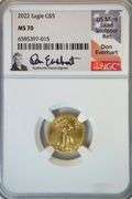 Flawless Signed NGC MS70 graded 2022 $5 Gold Eagle