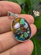 Sterling Silver 925 One of a Kind Dichroic Glass Pendant