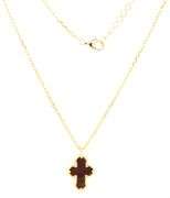925 Sterling silver tiger of eye cross pendant on chain