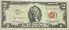 1953A Star Unc $2 Red Seal US Note