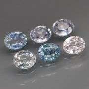 Half a carat each! 3.26ct set of 6 fancy color Sapphires!