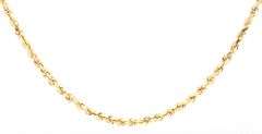 14kt Yellow gold diamond cut rope chain necklace