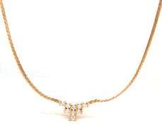 Pretty Modern 14K YG Necklace with Diamonds