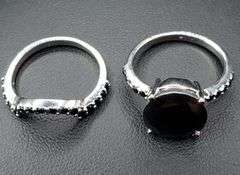 5.5 Cwt. Silk Black Moissanite and Natural Raw Uncut White Diamonds Engagement Ring