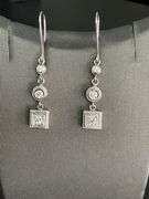 CERTIFIED 14K WHITE GOLD DIAMOND EARRINGS
