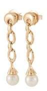 8.30MM Cultured Pearl Link Dangle Earrings in 14K