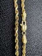 10k Yellow Gold Solid Round Rope Link Chain 2.5mm Bracelet 8"