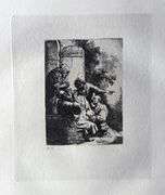 Extremely Rare and Collectible Antique Etching After Rembrandt, c. 1880