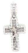925 Sterling silver religious cross cubic zirconia pendant