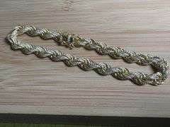 14k Gold Plated 925 Sterling Silver Clear CZ Encrusted Rope Chain 7.3mm New 9"