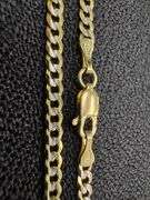 14k Yellow Gold Solid Pave Curb Link Chain 3.2mm Bracelet 8"