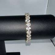 18 Kt Yellow Gold Plated 32.5 Ctw Lab Simulated Diamond Tennis Bracelet