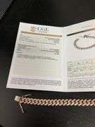 CERTIFIED 14K ROSE GOLD DIAMOND CUBAN LINK BRACELET