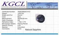 Huge Museum Size Certified 1420 Ct Museum Size Blue Sapphire