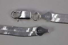 Sterling Silver Flexible Herringbone Necklace 5.5mm Solid 925 Italian Chain 18"