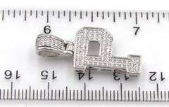 925 Sterling silver Initial P cubic zirconia pendant