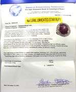 Dazzling Rare Natural Unheated 15.20CTW Cabochon-Cut Star Ruby & Round Brilliant Cut White Sapphire 