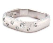 14kt White gold square diamond scatter band