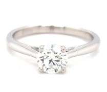 Platinum 0.60ct round brilliant cut silitaire diamond ring