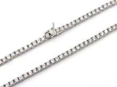 925 Sterling silver round brilliant cut cubic zirconia tennis necklace
